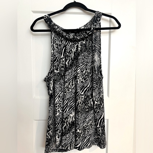 Black and White Animal Print Tank Top - Picture 1 of 3